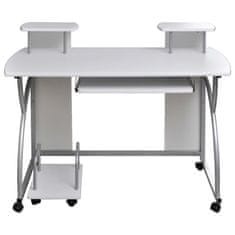 Vidaxl Računalniška miza bela 110x52x88,5 cm inženirski les