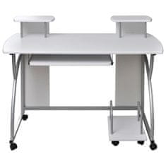 Vidaxl Računalniška miza bela 110x52x88,5 cm inženirski les