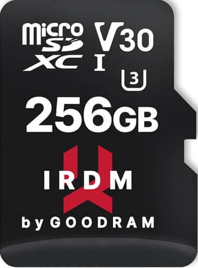 GoodRam Iridium microSD pomnilniška kartica, 256 GB, 4K + adapter