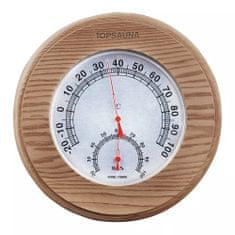 Topsauna Leseni termometer z higrometrom za savno RING - Rdeča cedra