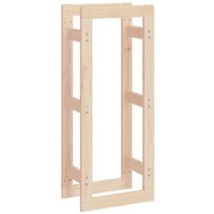 Vidaxl Stojalo za drva 41x25x100 cm trdna borovina