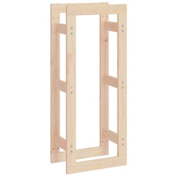 Vidaxl Stojalo za drva 41x25x100 cm trdna borovina
