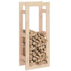 Vidaxl Stojalo za drva 41x25x100 cm trdna borovina