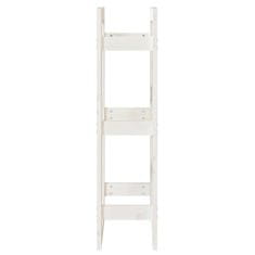 Vidaxl Stojalo za drva belo 41x25x100 cm trdna borovina