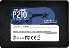 Patriot P210/2TB/SSD/2,5"/SATA/3R