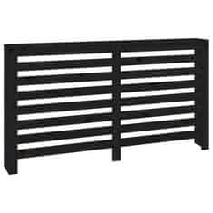 Vidaxl Pokrov za radiator črna 153x19x84 cm trdna borovina