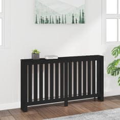 Vidaxl Pokrov za radiator črna 153x19x84 cm trdna borovina