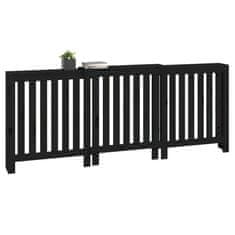 Vidaxl Pokrov za radiator črn 210x21x85 cm trdna borovina