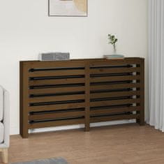 Vidaxl Pokrov za radiator medeno rjav 153x19x84 cm trdna borovina