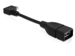 Delock Adapter USB micro-B moški pravokotni &gt; USB 2.0-A ženski OTG 11cm