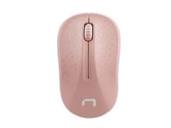 Natec Optična miška TOUCAN/1600 DPI/Testiranje/Optična/Wireless USB/Belo-rožnata