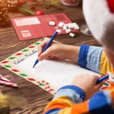 Family Christmas Pisma božičku z nalepkami in kuvertami ter odgovor božička 12 kos