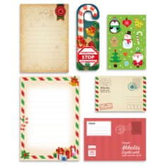 Family Christmas Pisma božičku z nalepkami in kuvertami ter odgovor božička 12 kos