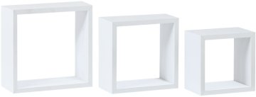 Autronic Stenska polica, komplet 3 kos, MDF, Bela barva mat, pakirano v zaščitno folijo P-012 WT2