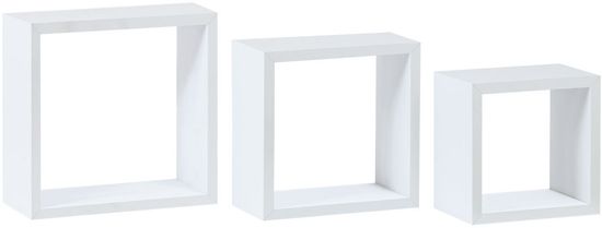 Autronic Stenska polica, komplet 3 kos, MDF, Bela barva mat, pakirano v zaščitno folijo P-012 WT2