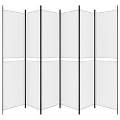Vidaxl Paravan 6-delni bel 300x220 cm blago