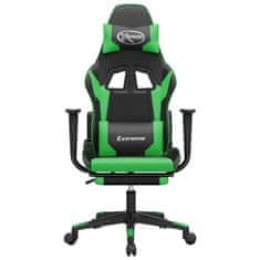 Vidaxl Masažni gaming stol z oporo za noge črno in zeleno umetno usnje