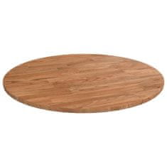 Greatstore Okrogla mizna plošča svetlo rjava Ø40x1,5 cm trdna hrastovina