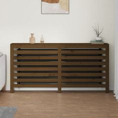 Vidaxl Pokrov za radiator medeno rjav 169x19x84 cm trdna borovina