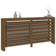 Vidaxl Pokrov za radiator medeno rjav 169x19x84 cm trdna borovina