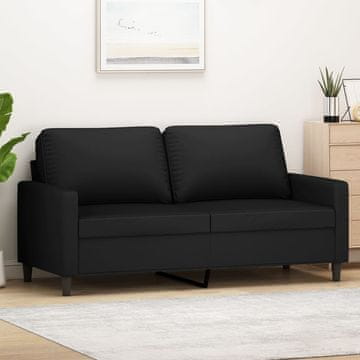 Vidaxl vidaXL Dvosed, črn, 140 cm, oblazinjen z žametom