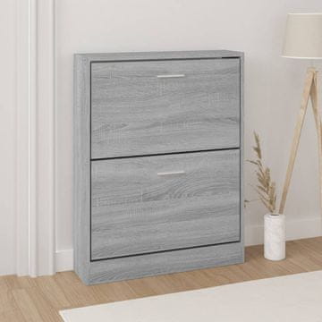 Vidaxl vidaXL Omarica za čevlje, siva, hrast sonoma, 59x17x81 cm