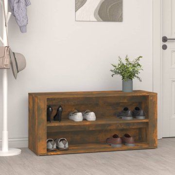 Vidaxl vidaXL Stojalo za čevlje dimljen hrast 100x35x45 cm
