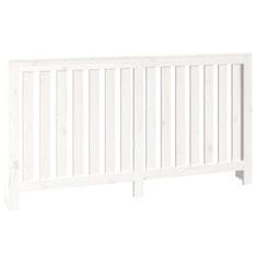 Vidaxl Pokrov za radiator bela 153x19x84 cm trdna borovina