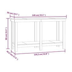 Vidaxl Delovna miza črna 140x50x80 cm trdna borovina