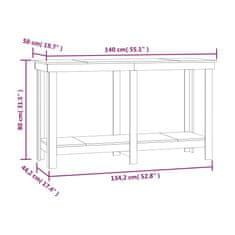 shumee Delovna miza medeno rjava 140x50x80 cm trdna borovina