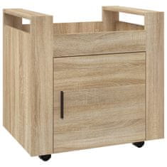 Vidaxl Voziček za pisalno mizo sonoma hrast 60x45x60 cm inž. les