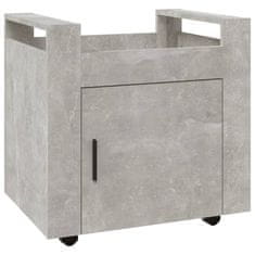 Vidaxl Voziček za pisalno mizo betonsko siv 60x45x60 cm inženirski les