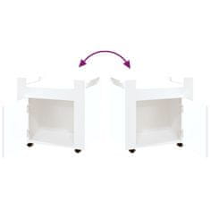 Vidaxl Voziček za pisalno mizo bel 60x45x60 cm inženirski les