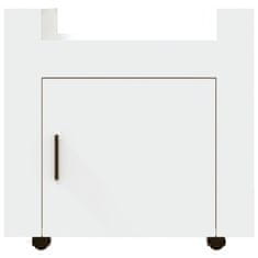 Vidaxl Voziček za pisalno mizo bel 60x45x60 cm inženirski les