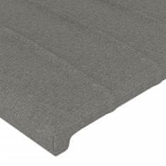 Vidaxl LED posteljno vzglavje temno sivo 100x5x78/88 cm blago
