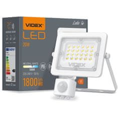 VIDEX Reflektor LED svetilka 20W 1800lm 5000K IP65 bela s senzorjem gibanja in mraka