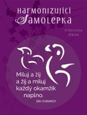 Harmonizirajoča nalepka transparentno "Ljubite in živite in živite in ljubite vsak trenutek do konca." Premer 8,5 cm