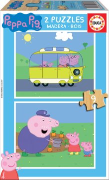 Educa Lesena sestavljanka Peppa Pig 2x9 kosov