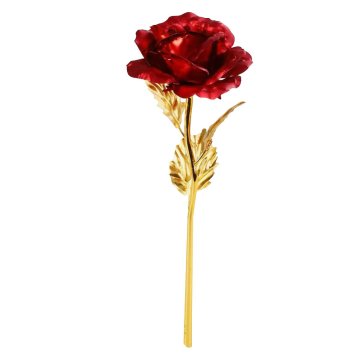 Northix Eternity Rose - rdeča z zlatim pecljem