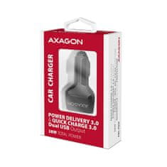 AXAGON PWC-PQ38, PD & QUICK avtomobilski polnilec 38 W, 2x vrata (USB + USB-C), PD3.0/QC3.0/AFC/FCP/Apple