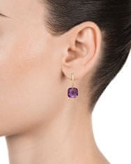 Viceroy Elegantni pozlačeni uhani z vijoličnimi kristali Elegant 13102E100-57