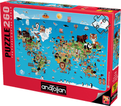 AnaTolian Puzzle Risani zemljevid sveta 260 kosov