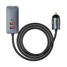 BASEUS Baseus Share Together avtomobilski polnilec 3x USB / USB Type C 120W PPS Quick Charge Power Delivery siv (CCBT-B0G)