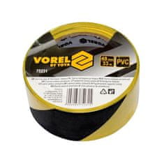 Vorel Samolepilni opozorilni trak 48mm črno-rumen 33m