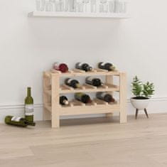 Greatstore Stojalo za vino 61,5x30x42 cm trdna borovina