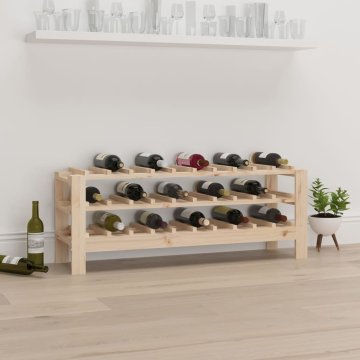 Vidaxl Stojalo za vino 109,5x30x42 cm trdna borovina