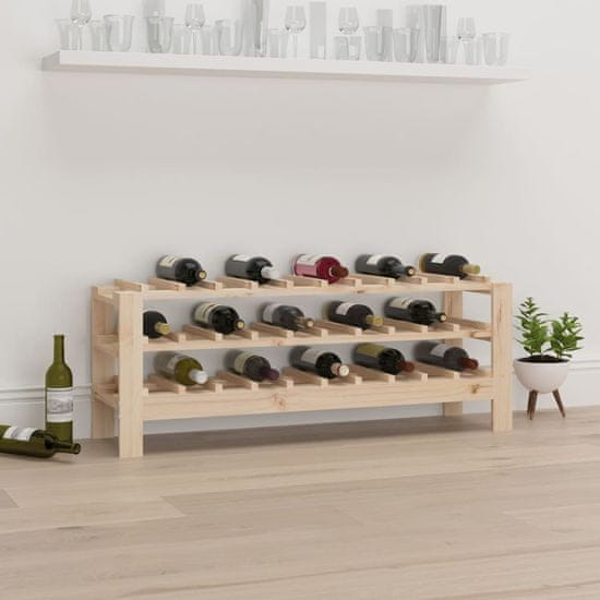 Vidaxl Stojalo za vino 109,5x30x42 cm trdna borovina