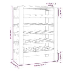 Vidaxl Stojalo za vino 61,5x30x82 cm trdna borovina