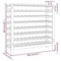 Vidaxl Stojalo za vino 109,5x30x107,5 cm trdna borovina