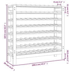 Greatstore Stojalo za vino 109,5x30x107,5 cm trdna borovina